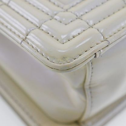 CHANEL Shoulder Bag enamel white Boy chanel ChainShoulder Women
