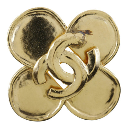CHANEL Brooch Plated Gold gold Clover Women