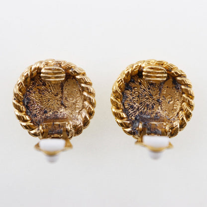CHANEL Earring Plated Gold gold COCO Mark Women