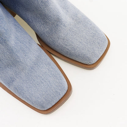 CHANEL boots G30181 denim blue short boots Women 35C