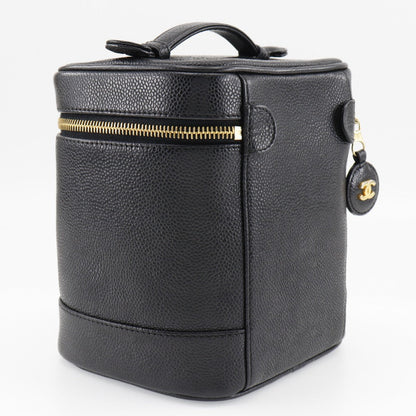 CHANEL Handbag Caviar skin black Vanity Women