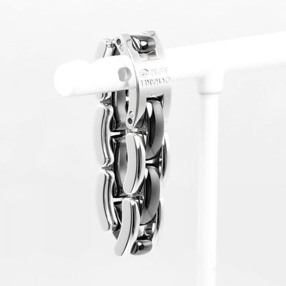 CHANEL Ring K18 White Gold, Ceramic Silver Ultra medium mens 59