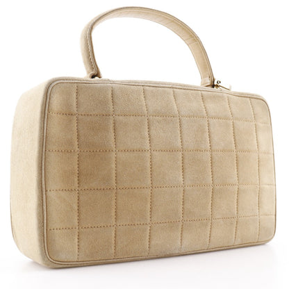CHANEL Handbag Suede Brown/yellow One handle Chocolate bar Women