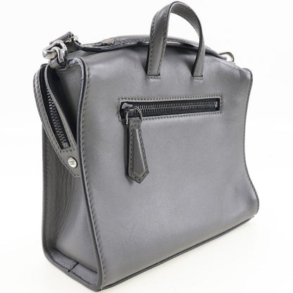 FENDI Handbag 7M0238O7B leather gray 2WAYShoulder mini messenger Women
