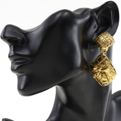 CHANEL Earring Plated Gold gold quilting Women