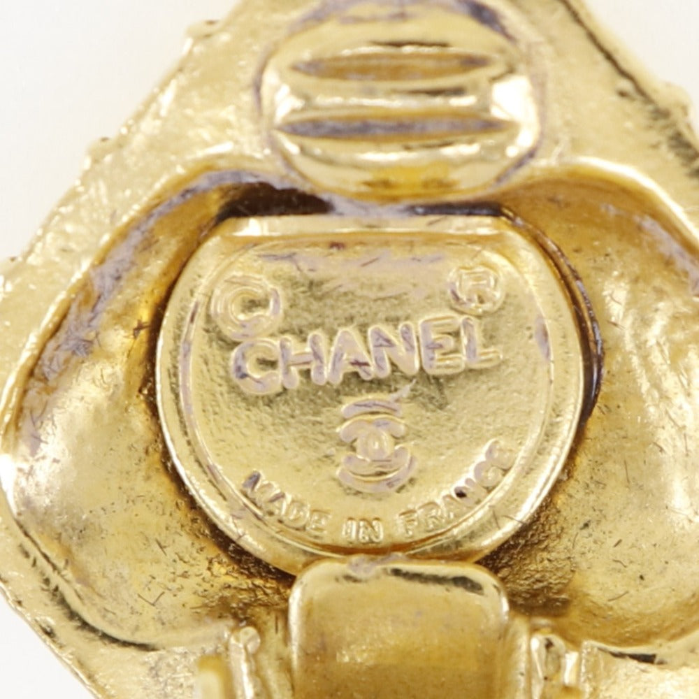 CHANEL Earring Plated Gold gold quilting Women