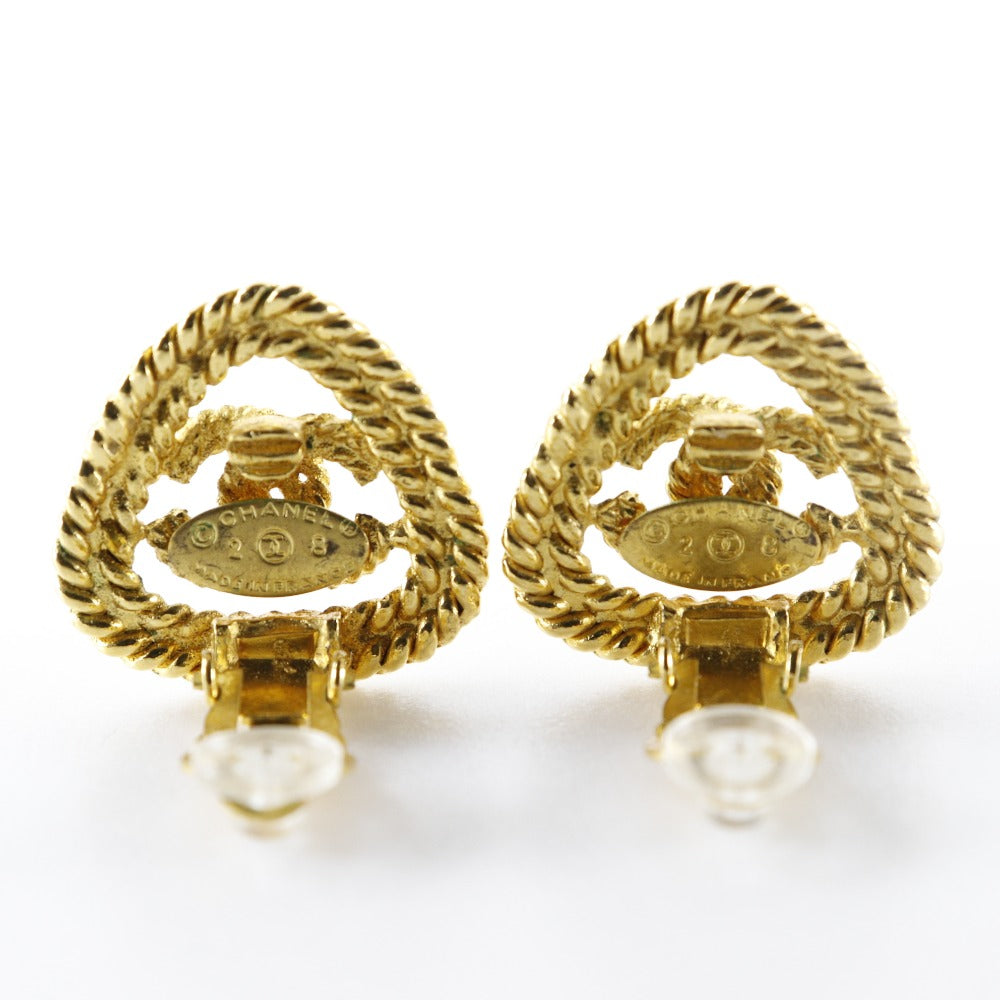 CHANEL Earring Gold Plated gold Triangle COCO Mark Women