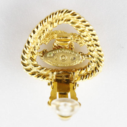CHANEL Earring Gold Plated gold Triangle COCO Mark Women