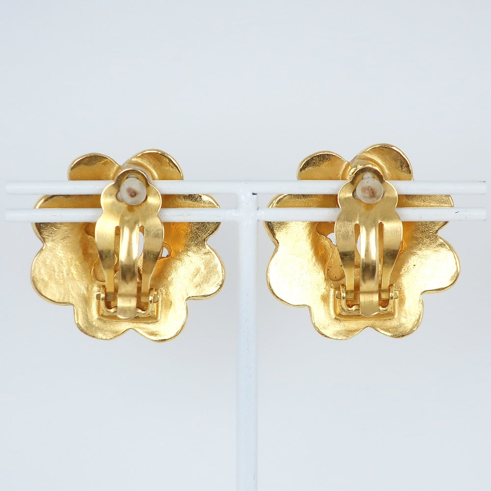 CHANEL Earring Plated Gold gold vintage COCO Mark flour Women
