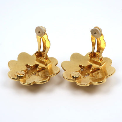 CHANEL Earring Plated Gold gold vintage COCO Mark flour Women