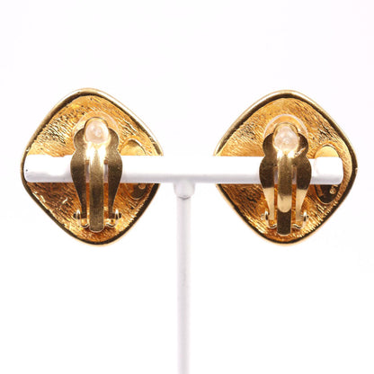 CHANEL Earring Plated Gold gold vintage Matrasse Rhombus Women