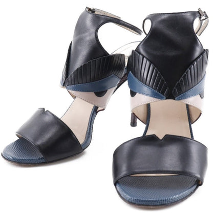 FENDI Sandals Calfskin Two-tone (black) Ankle strap monster 37 1/2