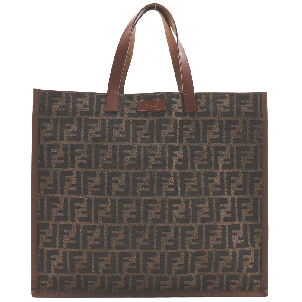 FENDI Handbag 8BH235-GKF Nylon canvas Brown Tote Bag Zucca unisex(Unisex)