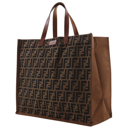 FENDI Handbag 8BH235-GKF Nylon canvas Brown Tote Bag Zucca unisex(Unisex)