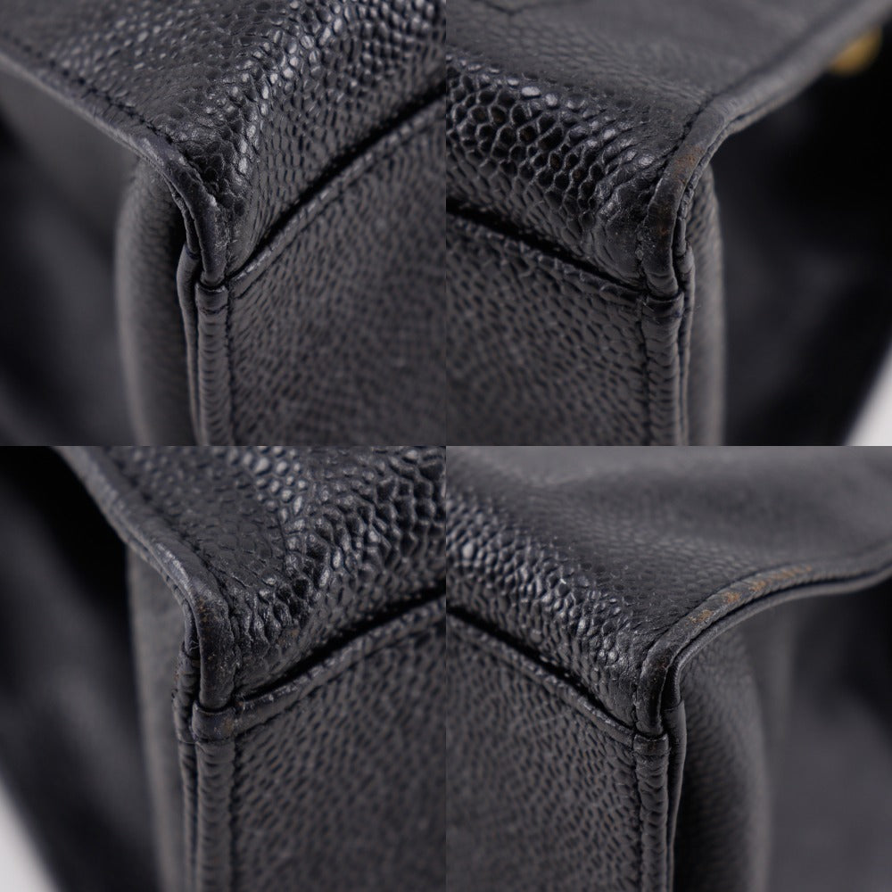 CHANEL Tote Bag Caviar skin black vintage COCO Mark Women