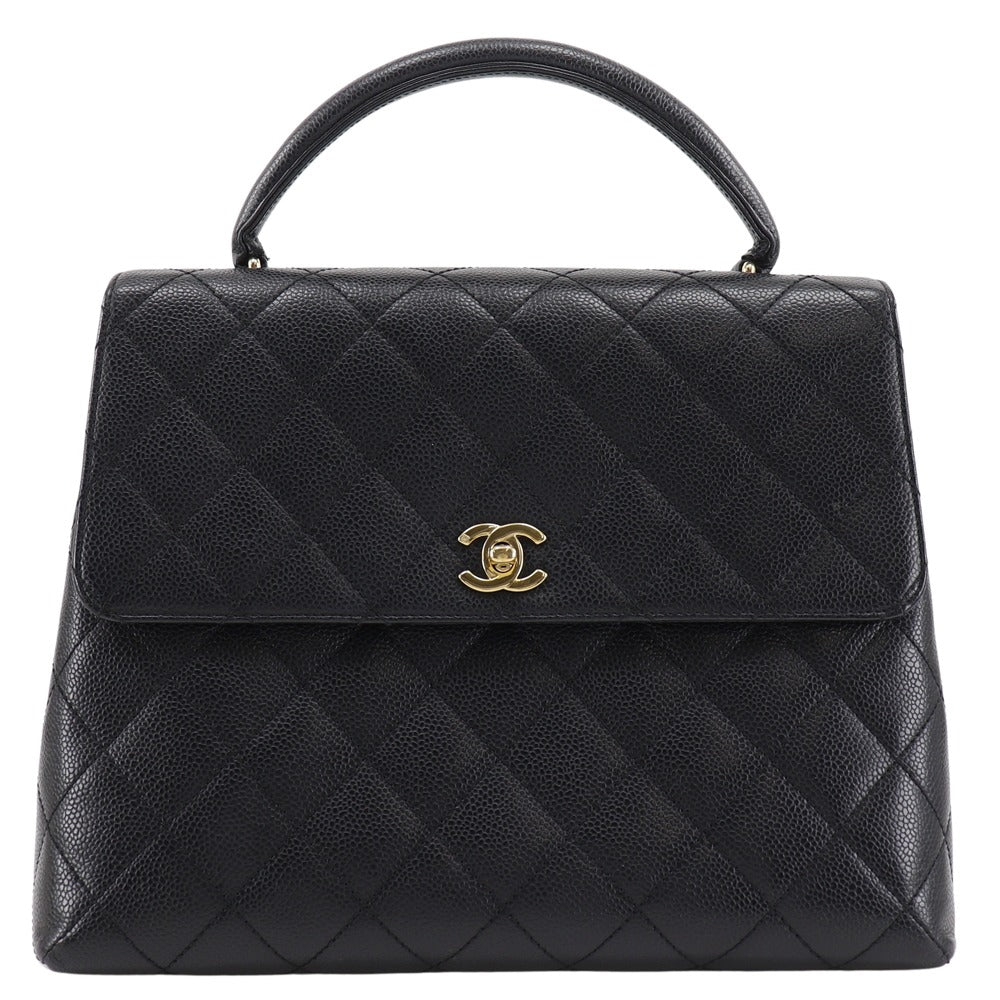 CHANEL Handbag A12397 Caviar skin black One handle Matrasse COCO Mark Women