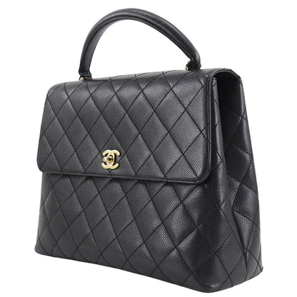 CHANEL Handbag A12397 Caviar skin black One handle Matrasse COCO Mark Women