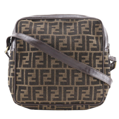 FENDI Shoulder Bag Nylon canvas Brown Zucca Women