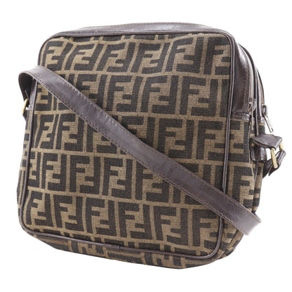 FENDI Shoulder Bag Nylon canvas Brown Zucca Women