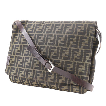 FENDI Shoulder Bag Nylon canvas Brown Zucca unisex(Unisex)