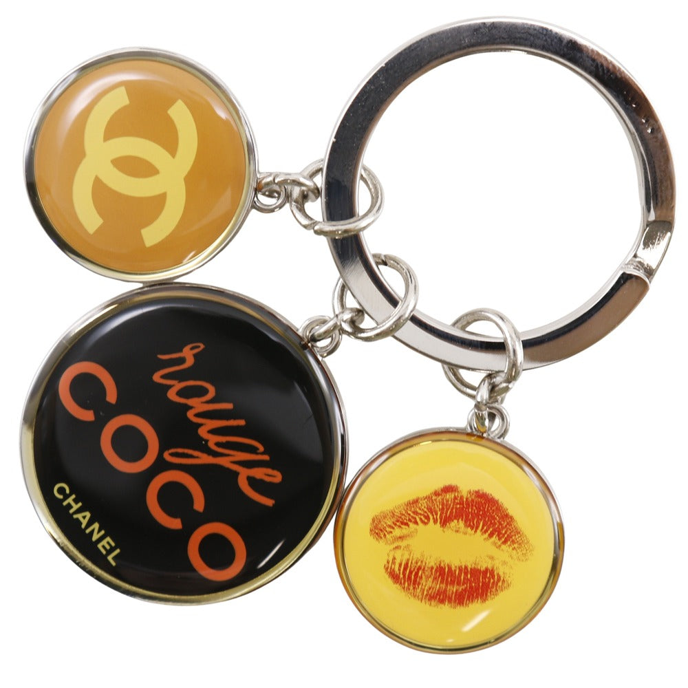 CHANEL key ring metallic Silver novelty COCO Mark Rouge Coco Women