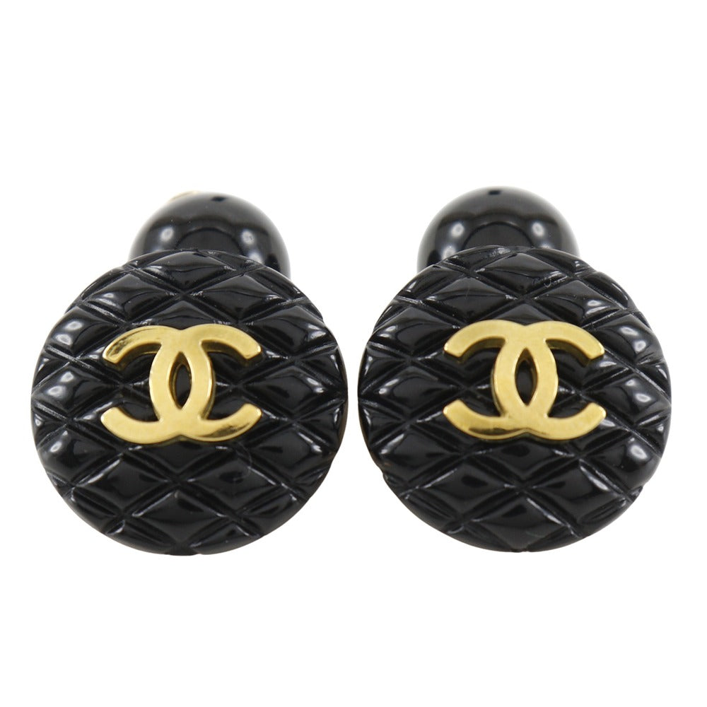 CHANEL cuffs Plastic, Plated Gold black vintage Matrasse COCO Mark unisex(Unisex)