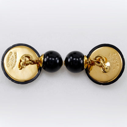 CHANEL cuffs Plastic, Plated Gold black vintage Matrasse COCO Mark unisex(Unisex)