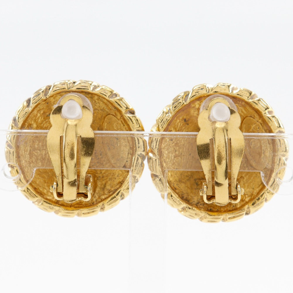 CHANEL Earring Plated Gold gold vintage COCO Mark Women
