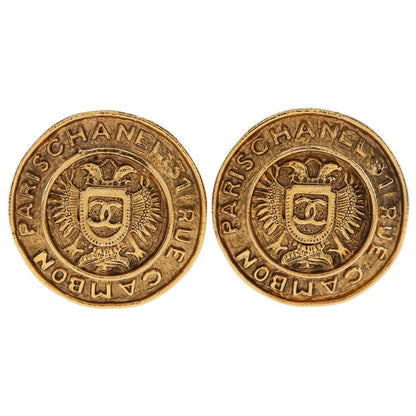 CHANEL Earring Plated Gold gold vintage 31 RUE CAMBON COCO Mark Women