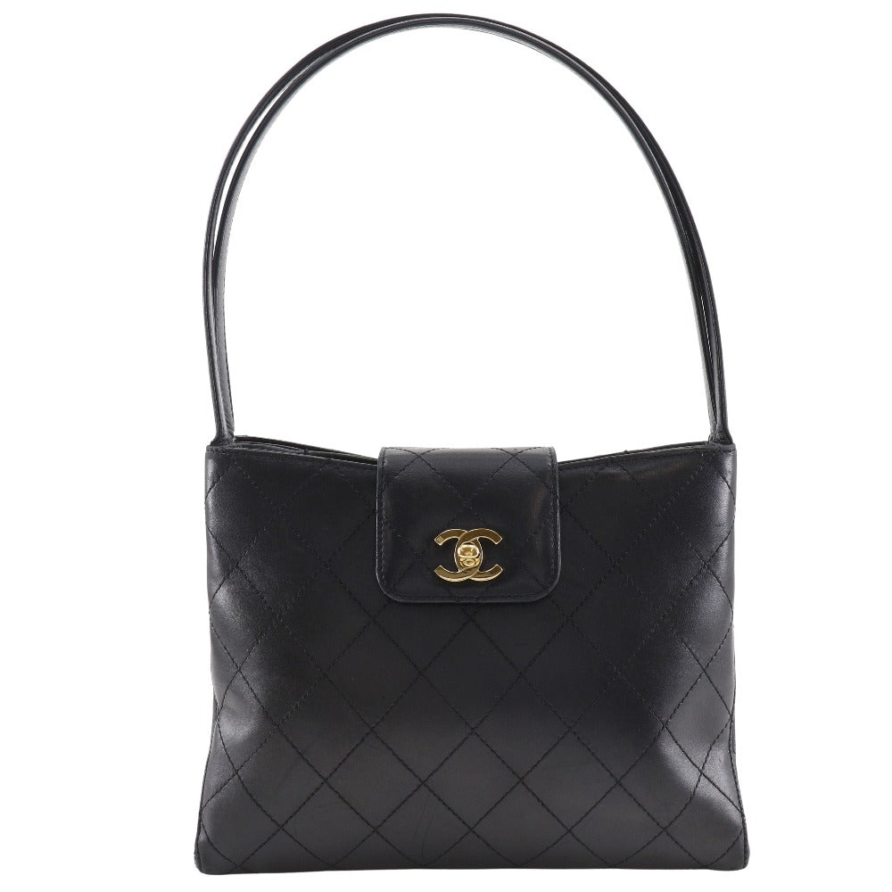 CHANEL Tote Bag lambskin black COCO Mark Bicolole Women