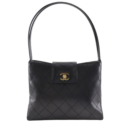 CHANEL Tote Bag lambskin black COCO Mark Bicolole Women