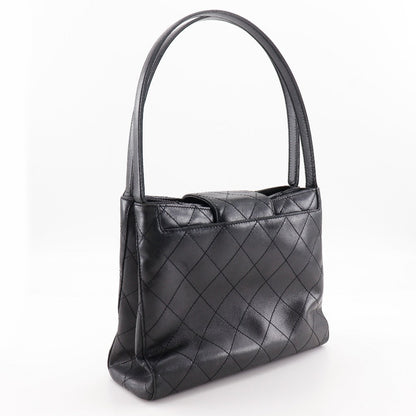 CHANEL Tote Bag lambskin black COCO Mark Bicolole Women