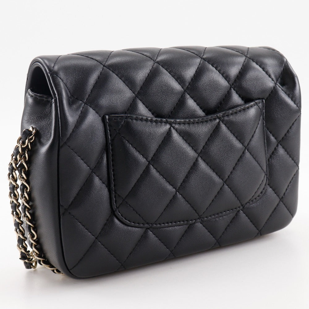 CHANEL Shoulder Bag AS1533 lambskin black Matrasse Pearl ChainShoulder Women