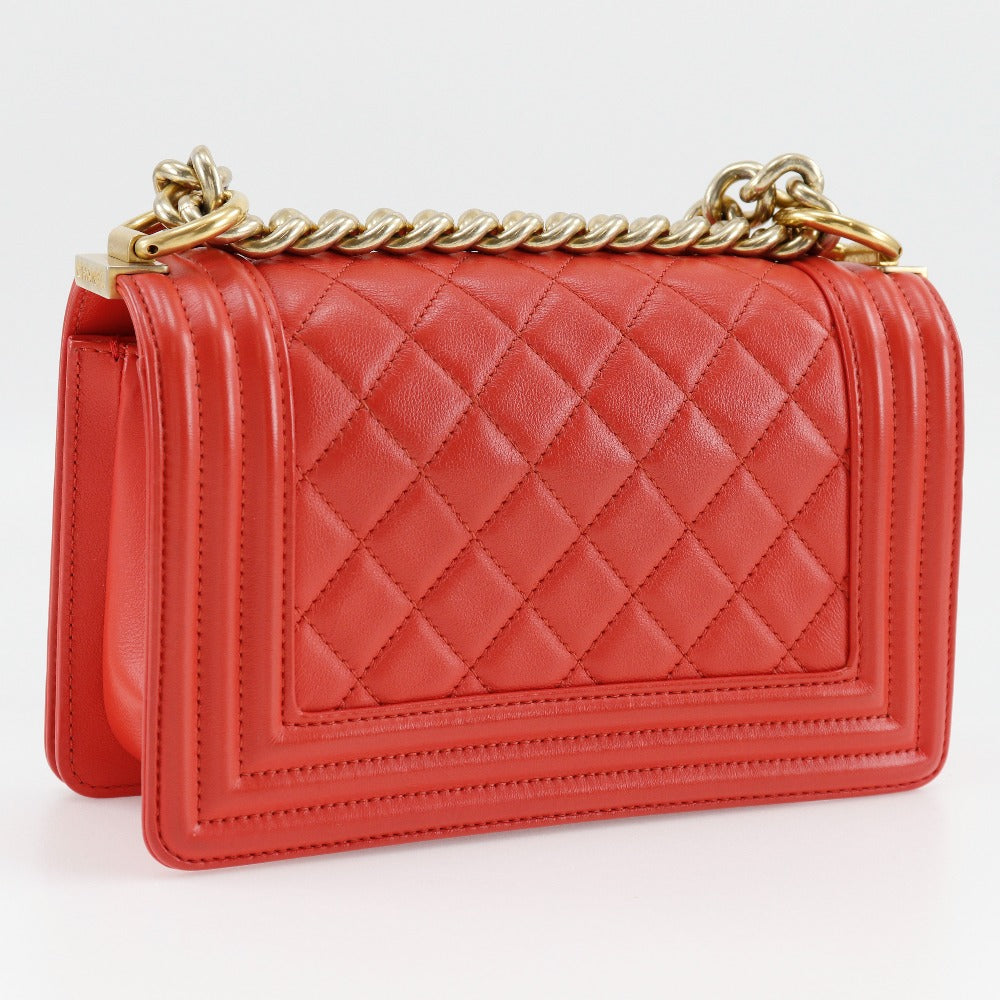 CHANEL Shoulder Bag lambskin Red Boy chanel ChainShoulder Women