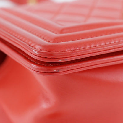 CHANEL Shoulder Bag lambskin Red Boy chanel ChainShoulder Women