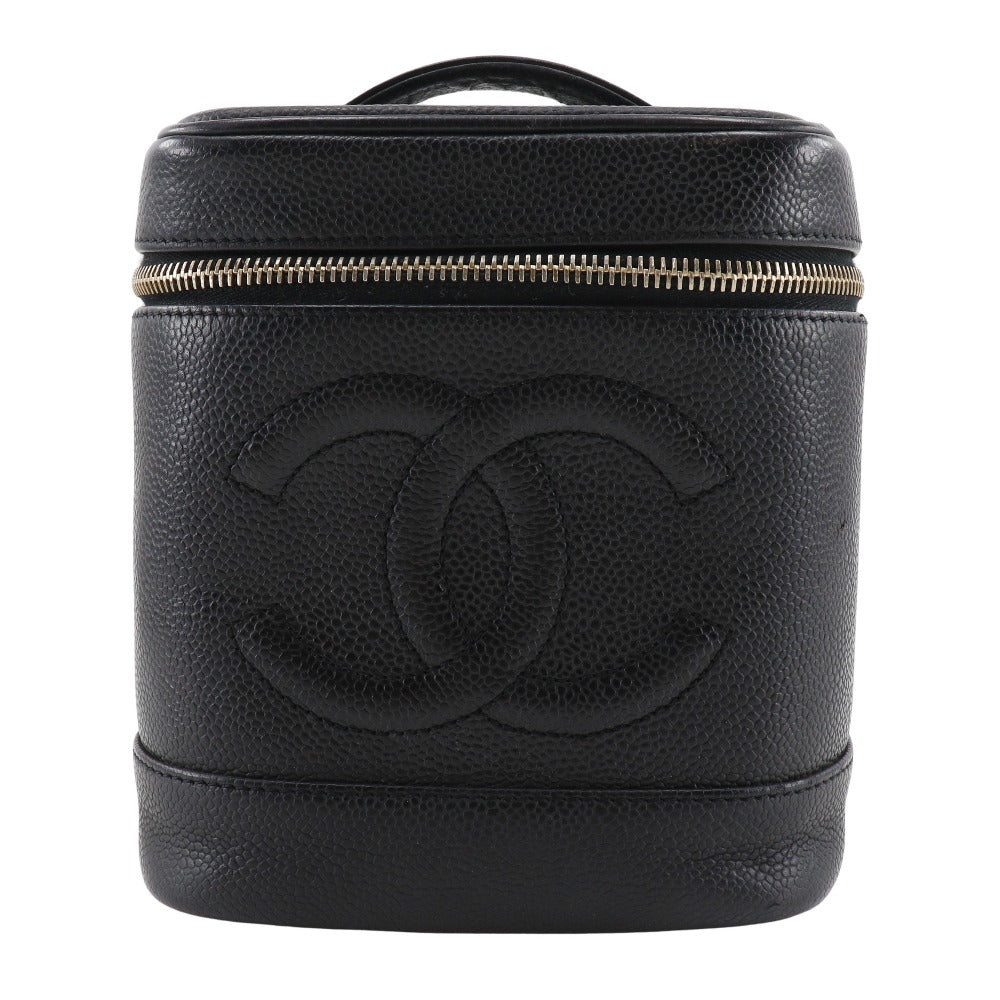 CHANEL Handbag Caviar skin black Vanity Women