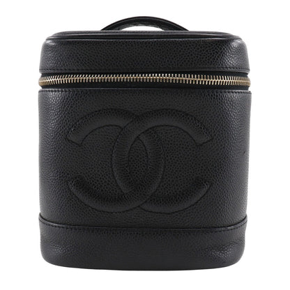 CHANEL Handbag Caviar skin black Vanity Women