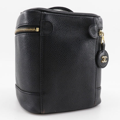 CHANEL Handbag Caviar skin black Vanity Women