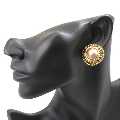 CHANEL Earring Plated Gold, Faux Pearl gold Women