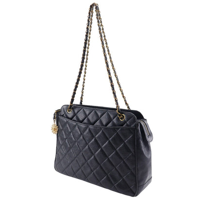 CHANEL Shoulder Bag Caviar skin black ChainShoulder Women
