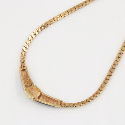 Christian Dior Necklace Plated Gold, Rhinestones gold vintage Earing set Women