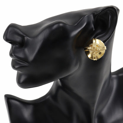 CHANEL Earring Plated Gold gold vintage COCO Mark Women