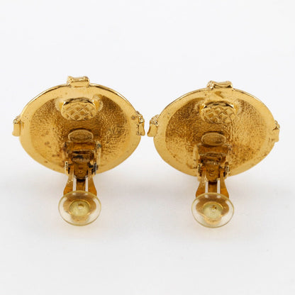 CHANEL Earring Plated Gold gold vintage COCO Mark Women