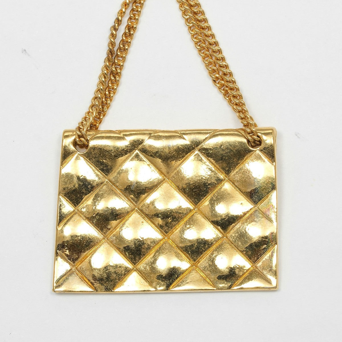 CHANEL Brooch Plated Gold gold Bag motif Matelasse COCO Mark