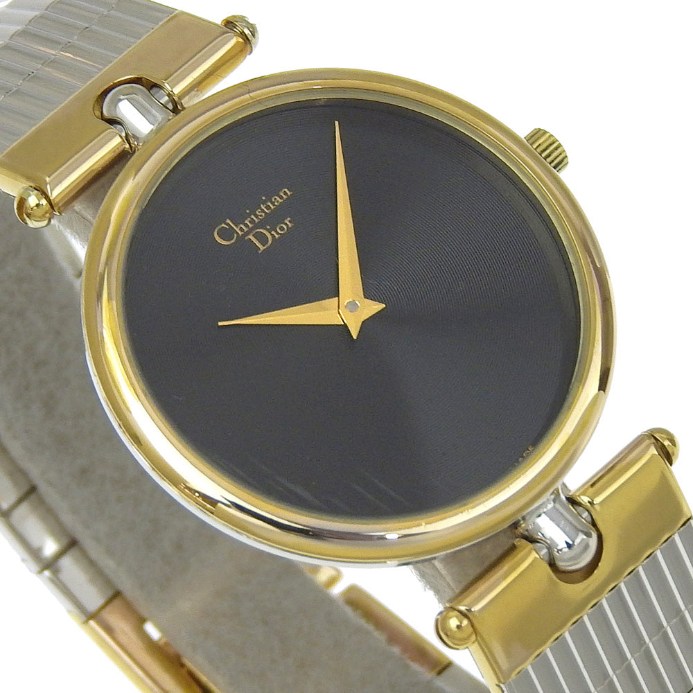 Christian Dior Watches Quartz 3026 Stainless Steel , Plated Gold black black dial Women