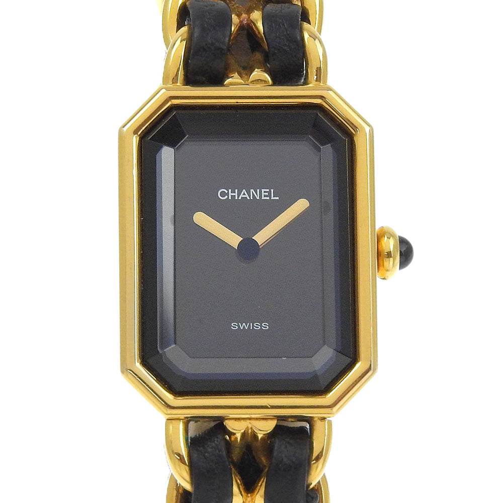 CHANEL Watches Quartz H0001 Plated Gold , Leather black Premiere L black dial