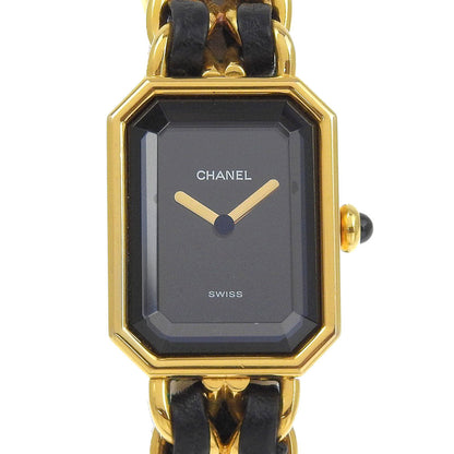 CHANEL Watches Quartz H0001 Plated Gold , Leather black Premiere L black dial