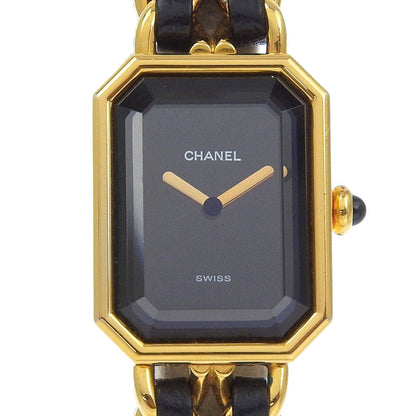 CHANEL Watches Quartz H0001 Plated Gold , Leather black Premiere M black dial