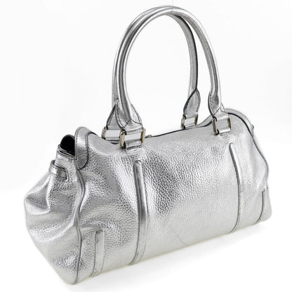 CELINE Handbag Calfskin Silver With logo Women