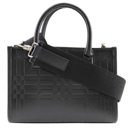 BURBERRY Handbag Calfskin black 2WAYShoulder Embossed Check Women